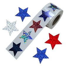 Glitter Star Stickers Roll 500Pcs Colorful Laser Star Seal Stickers Sparkly