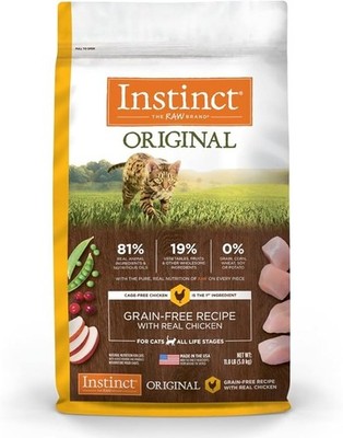 Instinct Original Dry Cat Food Raw Coat Kibble High Protein Grain Free 4.5_11Lb