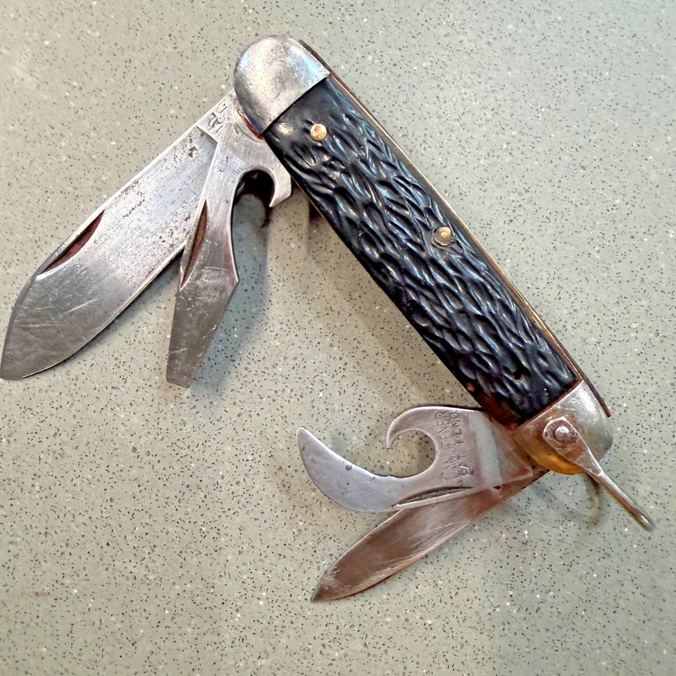 Vintage Imperial Prov RI Utility Pocket Knife Multi Tool Camp USA  - GREAT SNAP!