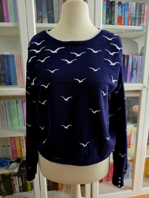 Tom Tailor Pullover mit Schwalben Druck Gr. 40 /42 Wenig Getragen