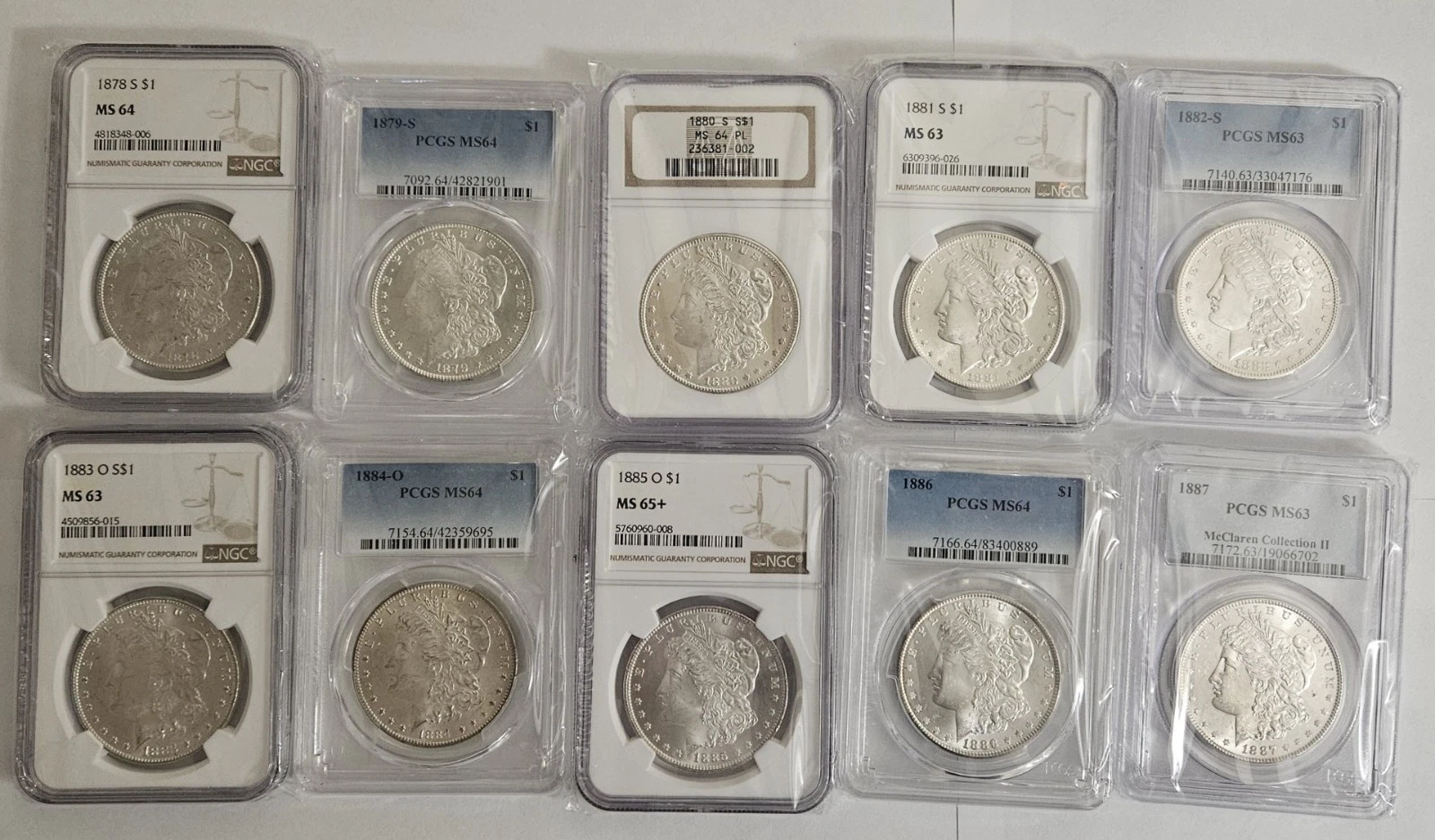 MORGAN SILVER DOLLAR FULL SET OF EVERY YEAR 1878 TO 1904 & 1921