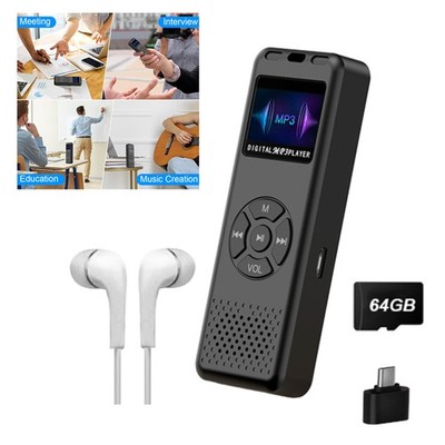 MP3 Player Support 64GB Bluetooth Lossless Music FM Radio Recorder Sport US 2026