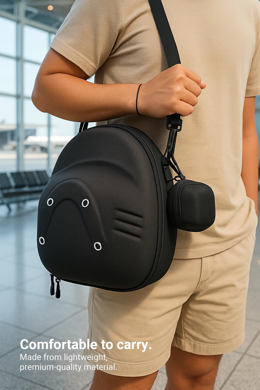 Hat Case with Headphone Case – Hard Hat Case for Baseball Caps with Handle & ...