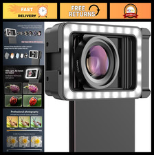 15X Macro Phone Lens with LED Light 17mm Adapter for iPhone, Samsung, Android