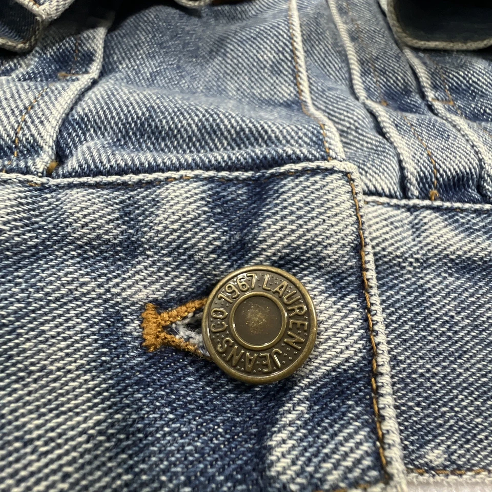 Vintage Ralph Lauren Women’s Large Denim Trucker Jacket Sherpa Lined Jean Coat - Image 3 of 4