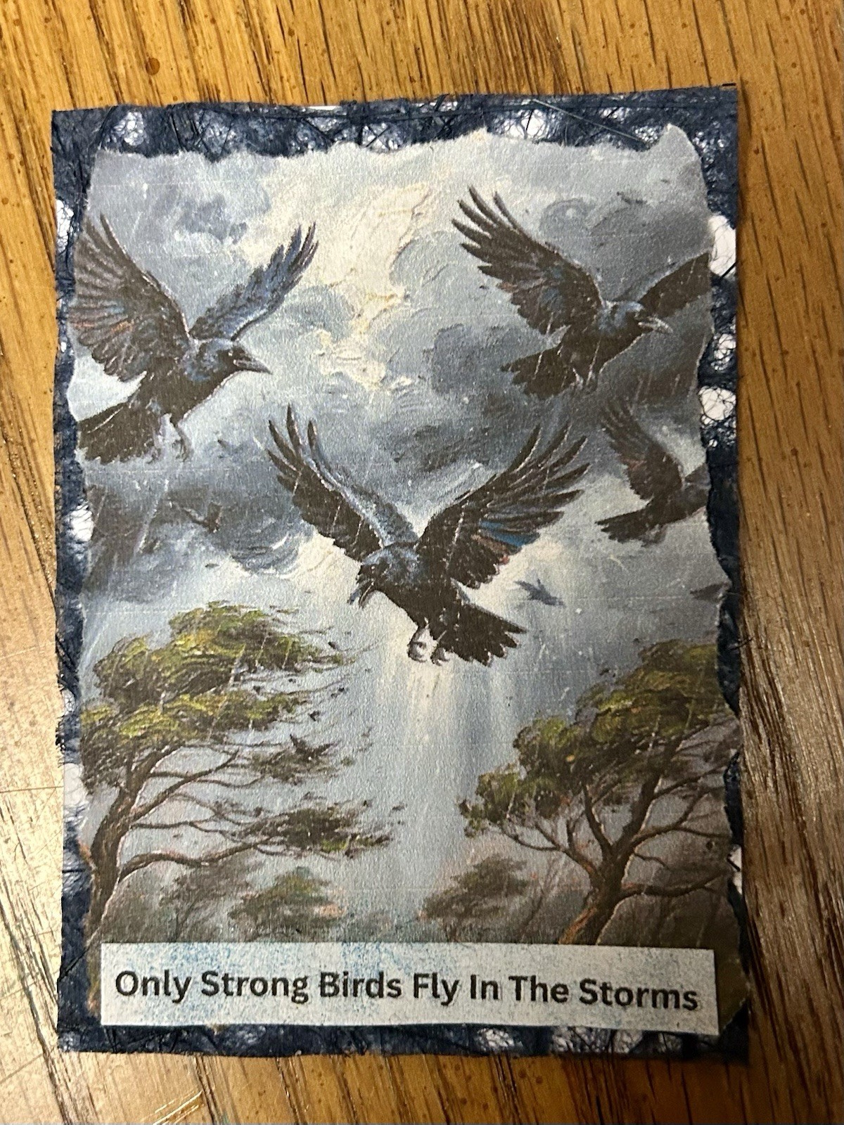 ACEO Art Card/collage-Abstract -only The Strong Fly In The Storms