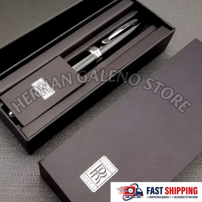   Rolls Royce Luxury Rollerball Pen Black Silver Executive Gift Box