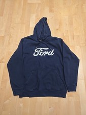 Mens Navy Blue Ford Hooded Sweatshirt Embroid...