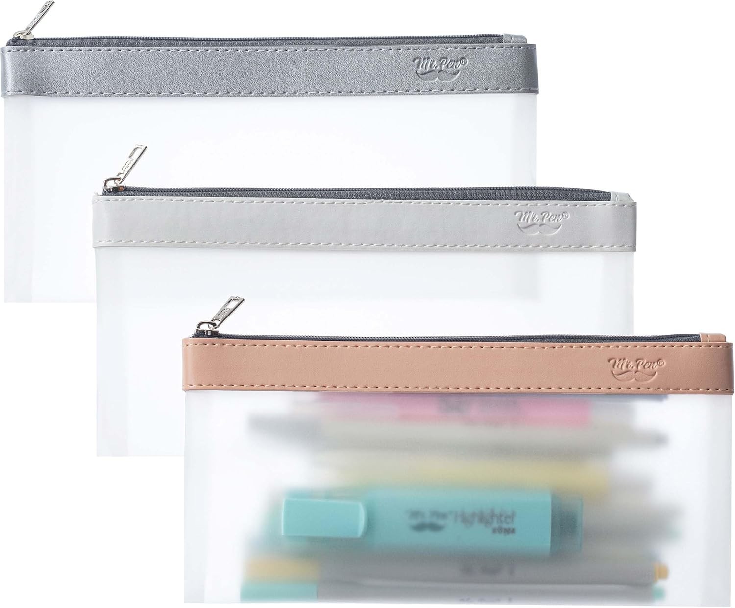 Pouch, 3 Pack, Clear Pencil Case, Pencil Bags