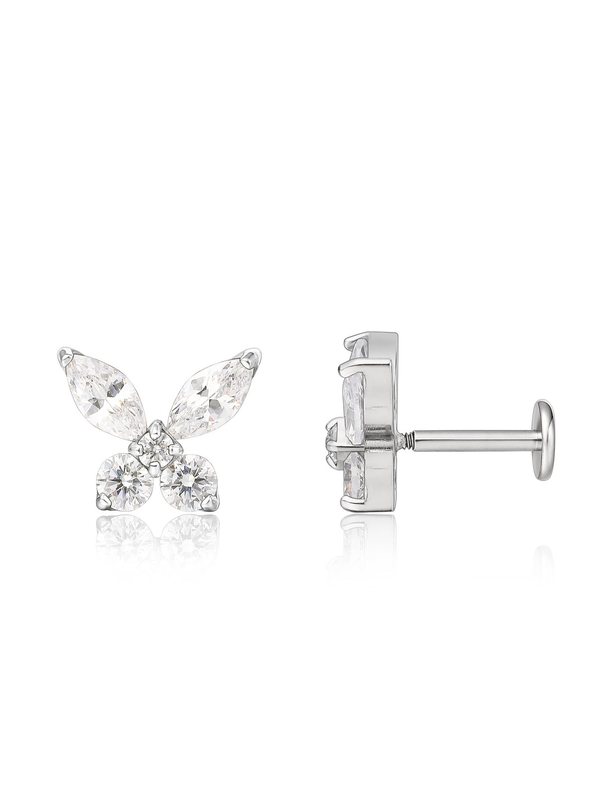 Piercing Tragus Labret 18G titane filetage intérieur gemme CZ opale pour femme et homme