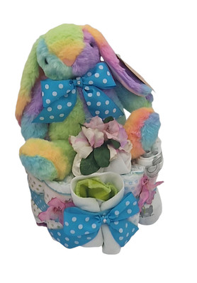 Baby Junge Geschenk mit Schleife Neugeborenes Babyparty Baby Windeltorte Korb/Korb