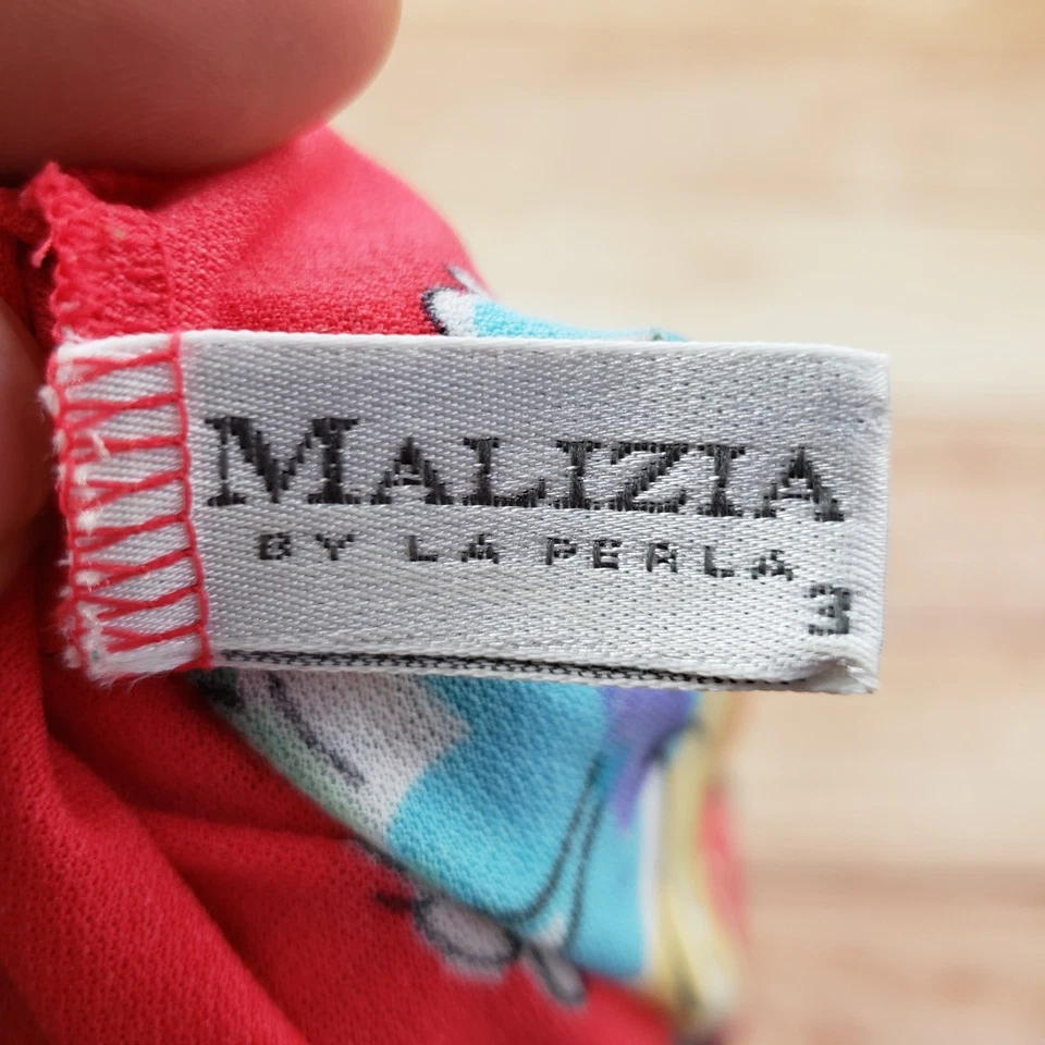 Camiseta sin mangas Malizia By La Perla para mujer 3 camisola floral roja correa de espagueti 10 Y2K Foto 4 de 4