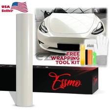 ESSMO PET Super Gloss Metallic Shell White Vehicle Vinyl Wrap Decal Like Paint