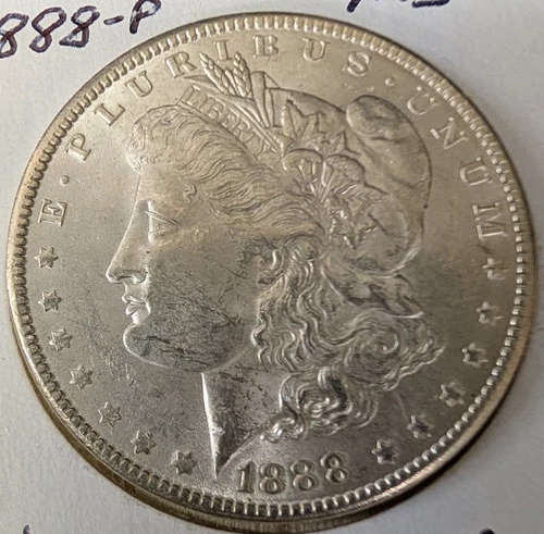 1888-P MS LUSTER Morgan Silver (90%) Dollar Gorgeous! $73+Silver Value