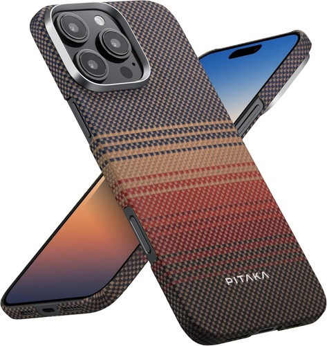 PITAKA per iPhone 16 Pro Max, Sunset - Custodia in fibra aramidica intrecciata con MagSafe, Tac