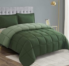 HIG 3pc Green Oversized King Plus Comforter Set Duvet Insert, Reversible, All...