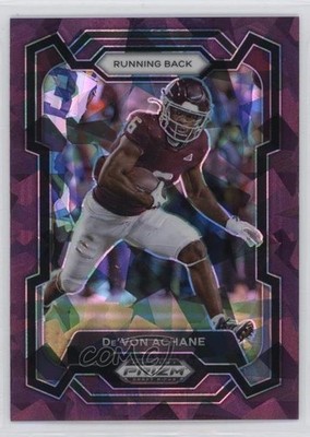 2024 Panini Prizm Draft Picks Purple Ice Prizm 71/149 De'Von Achane #92 3hd
