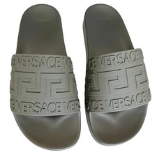 Versace 1006272 Men's Rubber Greca Gomma Pool Slide, sizes 41