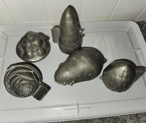 Antique Pewter Ice Cream Molds – Set of 5