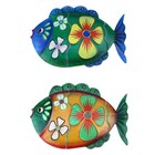  2 Pcs Fish Wall Art Decoration Tropical Decorations for Home Sculpture
