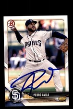 Signed Baseball Card Auto 2018 Bowman #BD-13 Pedro Avila San Diego Padres