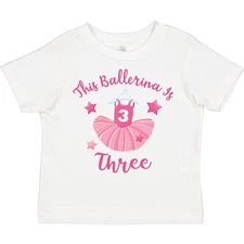 Inktastic Ballerina 3rd Birthday Toddler T-Shirt Party Ballet Dance Little Prima