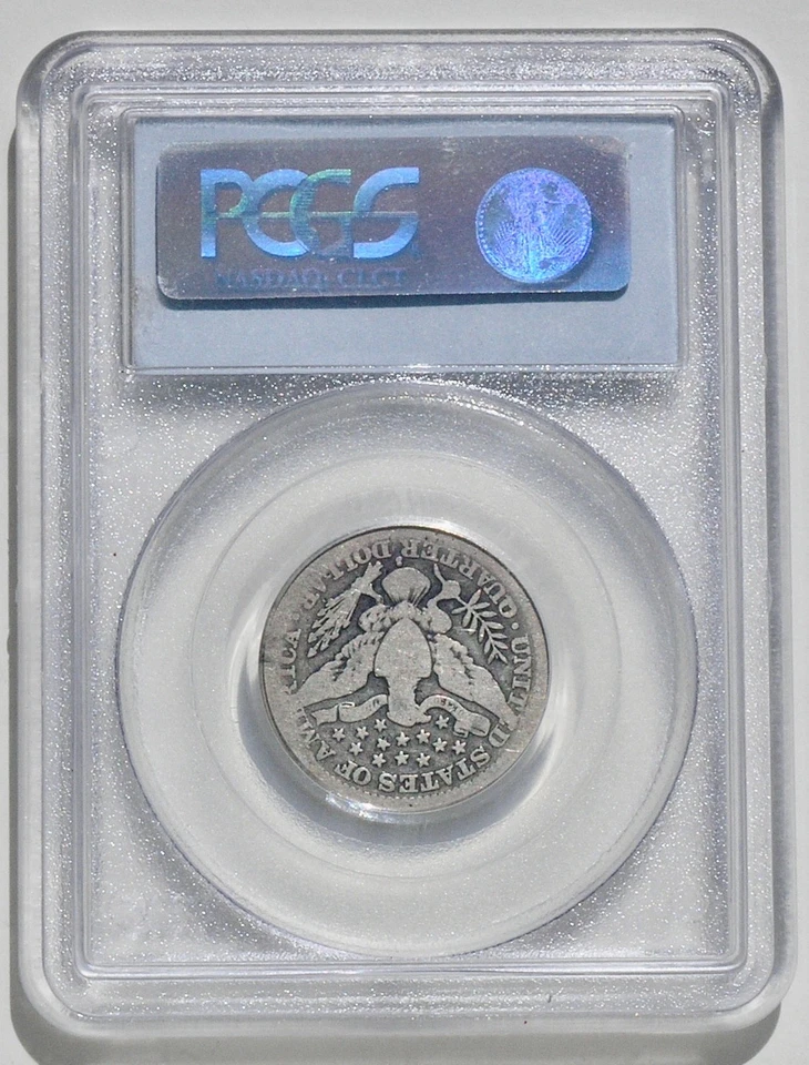 1914-S G04 4 PCGS 15 SILVER QUARTER DOLLAR GREEN BEANIE  .25  Coin Graded US - Image 2 of 3