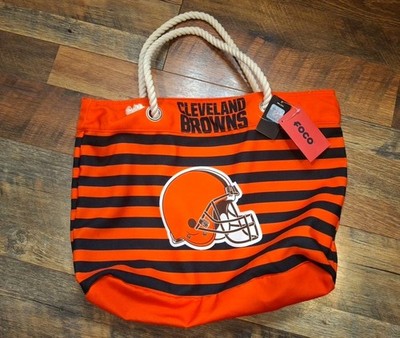 FOCO Cleveland Browns NFL Team Stripe Canvas Tote Bag Rope Handle NWT Gameday