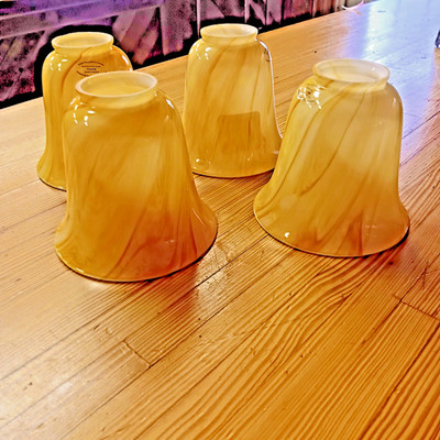 SET OF 4 - 2 1/4'' Fitter White,Orange and Yellow Bell