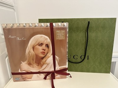 Gucci Billie Eilish's Vinyl & Gucci Nail Stickers With Gucci Paper Shopping Bag