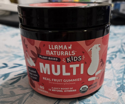 Llama Naturals Real Fruit Gummy Vitamins for Kids, No Added Sugar Cane, Beta Car