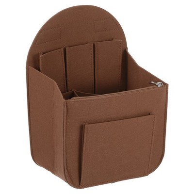 Portable Felt Organizer Bags for Backpack (7.7'' x 5'' x 11'', Brown)