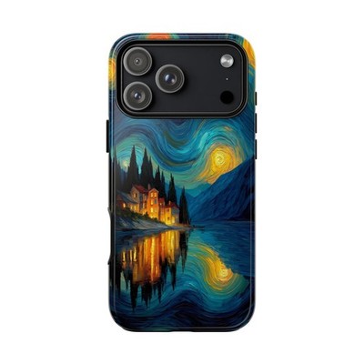 Lakeside Starry Night Glowing Town | Phone Ink Case for iPhone/Galaxy/Pixel