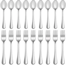 16 Pcs Forks and Spoons Silverware Set, Grade Stainless Steel Flatware Cutlery S