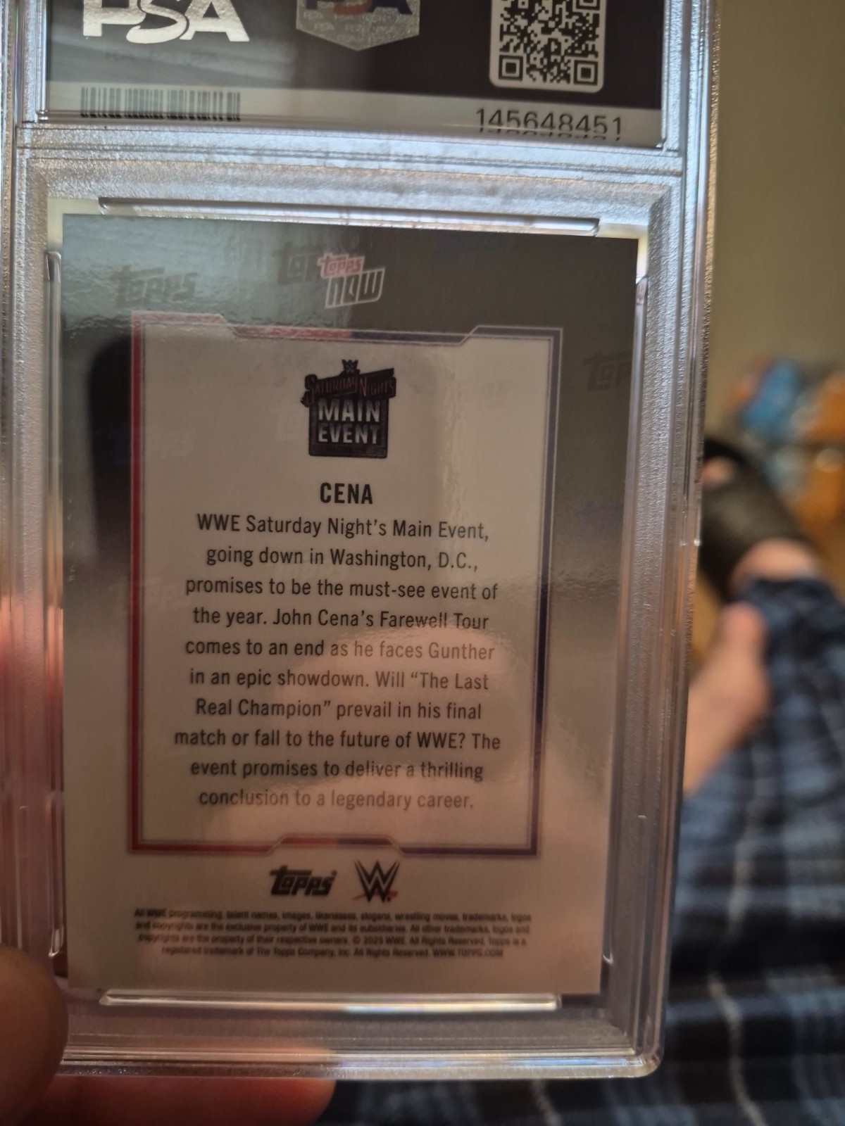 2025 Topps Now WWE John Cena Psa 10 view 2
