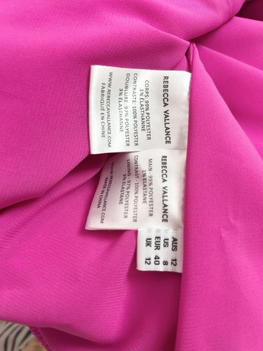 Rebecca Vallance AU 12 US 8 Pink Cecily Bow Mini Dress Puff Sleeve Like New - Picture 16 of 17