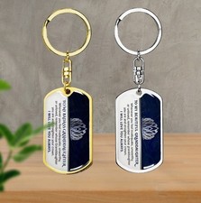 To My Son Daughter Best Dad Mom Key Chain Stainless Steel Keyring Keyfob Gift