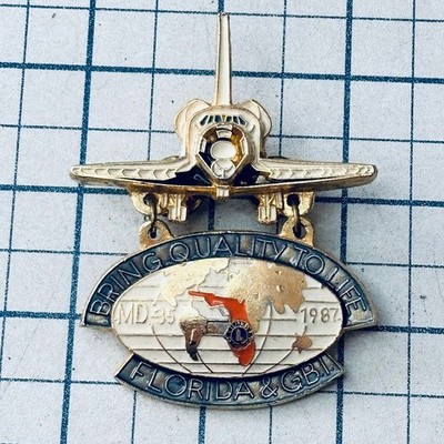 NASA Space Shuttle Vintage Lions Club Intl Pin Florida GB MD 35 1987 *Faded