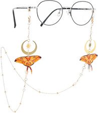 Moth Eyeglass Chain for Women - Butterfly Eyeglasses Holders around Neck Glasses