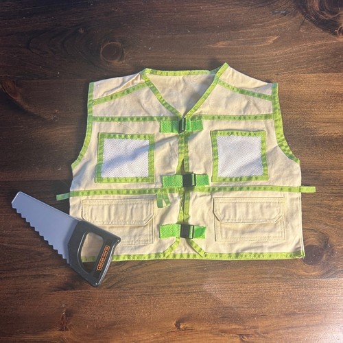 Kids Explorer Vest Pockets Mesh Panels Costume Dress Up Black & Decker Saw Tool