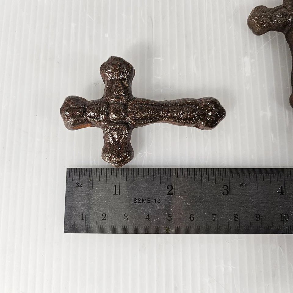 10 cruces rústicas de hierro fundido, 3 pulgadas, decoración rústica occidental manualidades hágalo usted mismo Foto 2 de 4