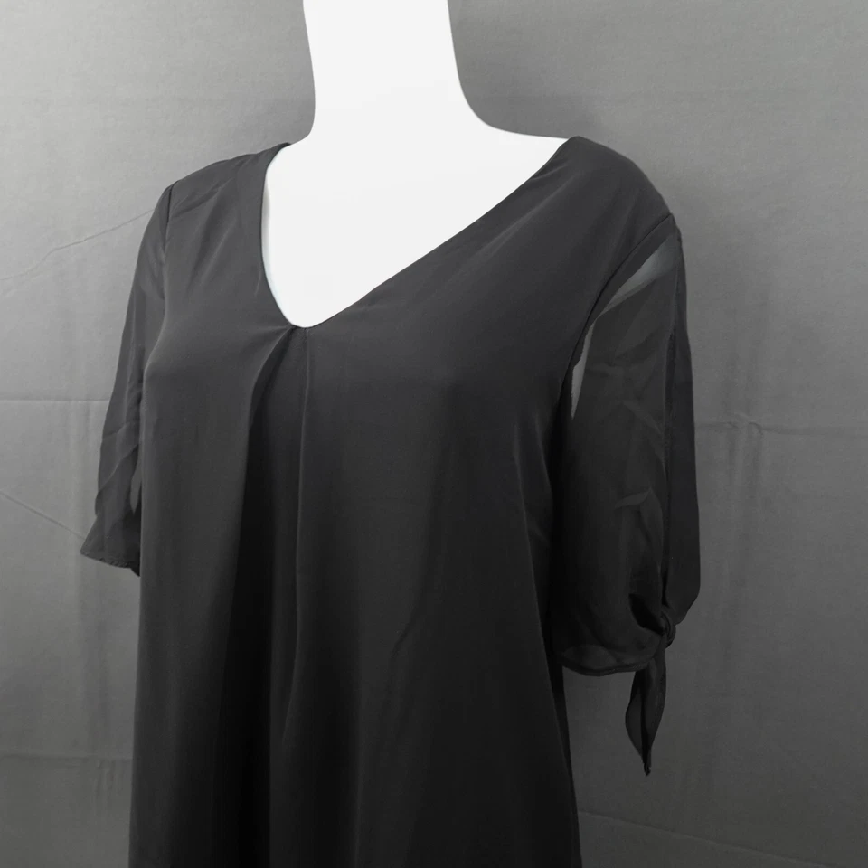 Vestido soprano para mujer pequeño negro fluido puro bruja caprichoso gótico romántico indie Foto 3 de 4