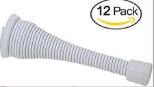 12 Pack Door Stopper 3-1/8" Flexible Heavy Duty Screw-in Stainless Steel with Ru
