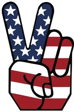 American Flag Peace Sticker Decal