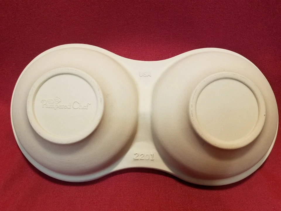 Pampered Chef Microwave Egg Cooker 1372 Double Stoneware Baker NEW - Image 4 of 4