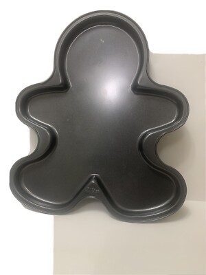 WILTON GINGER BREAD MAN PARTY CAKE COOKIE PAN TIN MOLD USED