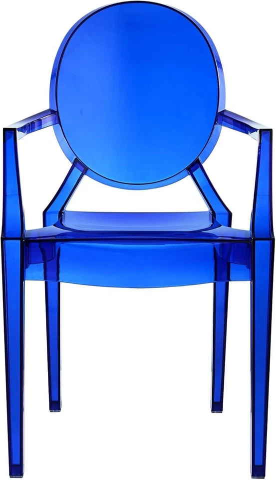 Poltrona de jantar Modway Casper 18,5" moderna de plástico com acabamento azul - Imagem 3 de 4