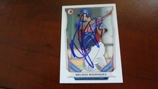 2014 BOWMAN NELSON RODRIGUEZ   AUTOGRAPHED BASEBALL CARD