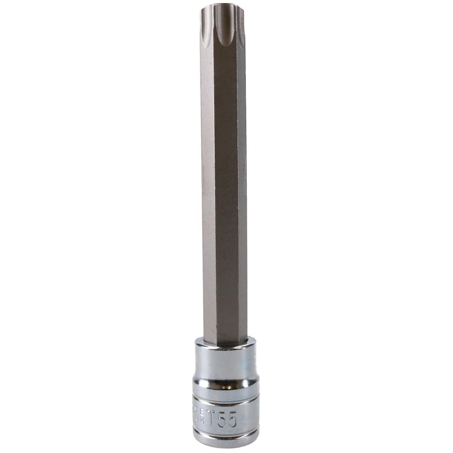 T55 3/8"" Drive Extra Long 110mm Tamperproof Tamper Torx Star Security Bit Socket
