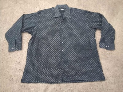 Vintage Maus & Hoffman Button Up Shirt Mens XXL Gray 100% Cotton Made in USA